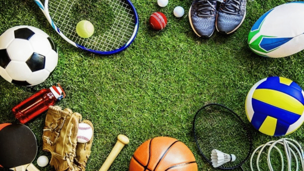 Banner _ Vários objetos de esportes diferentes - Psicologia no Esporte